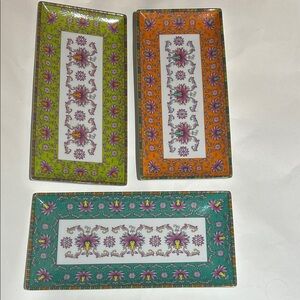 Set of 3 Cost Plus World Market Trays / Plates / Great for Sushi - Discontinued